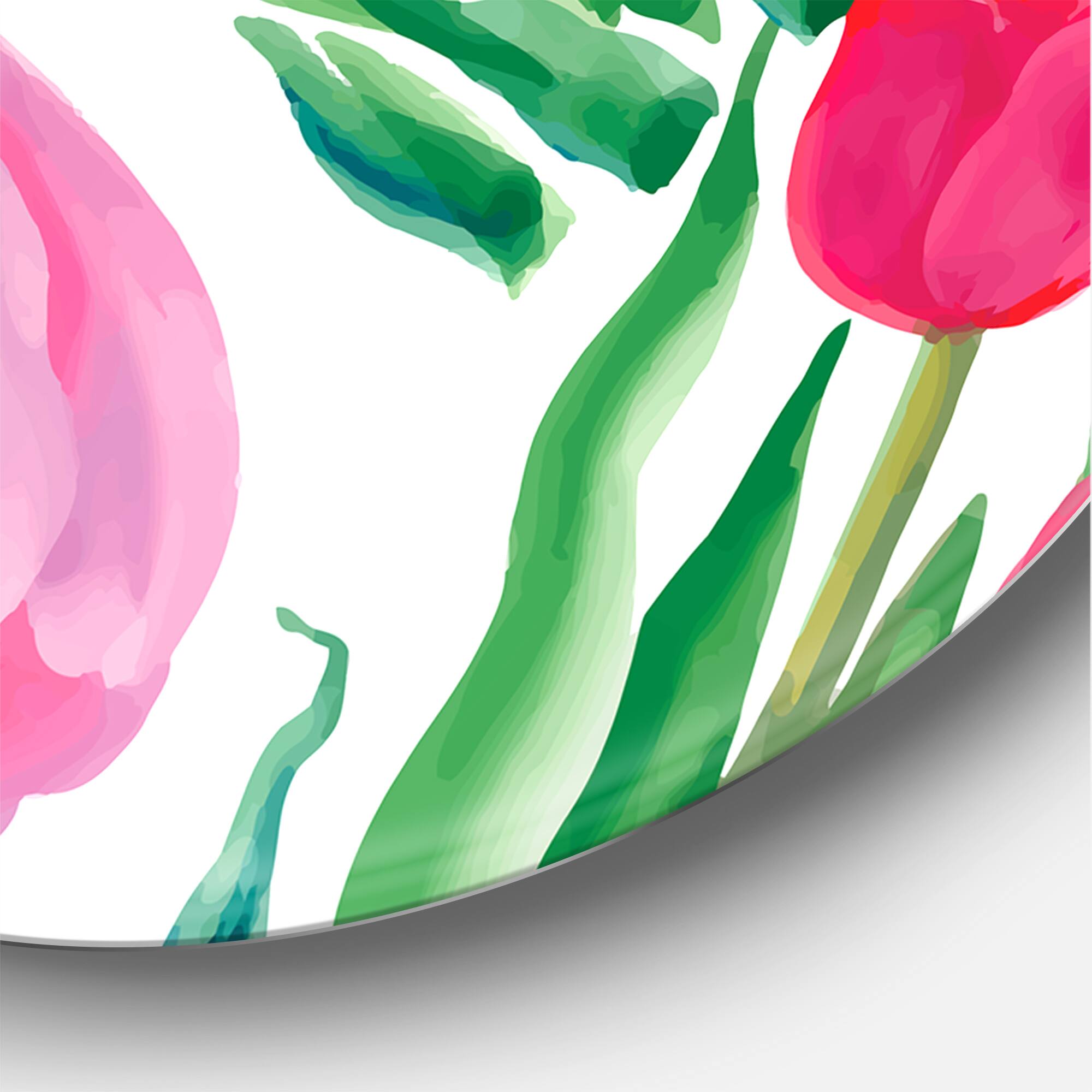 Designart - Blooming Beautiful Pink Tulips Flowers